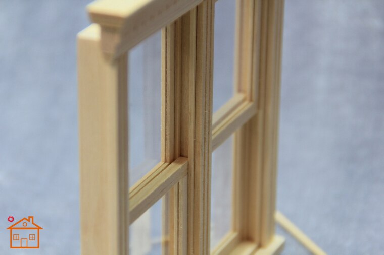 1:12 dollhouse miniatuur Dubbele Openslaande Schuifraam Houten pop meubels