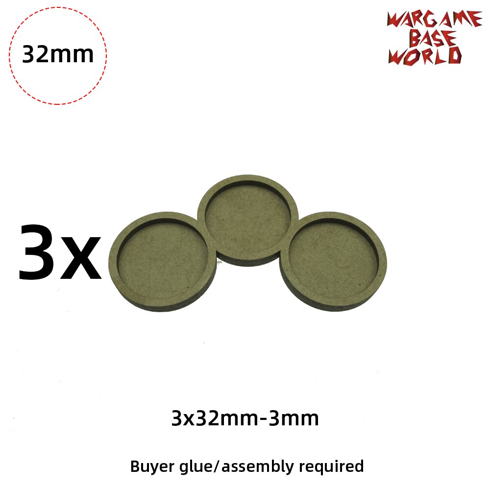 Wargame Base World - Round 32mm Movement Tray -: 3XE-32mm-3bases-3