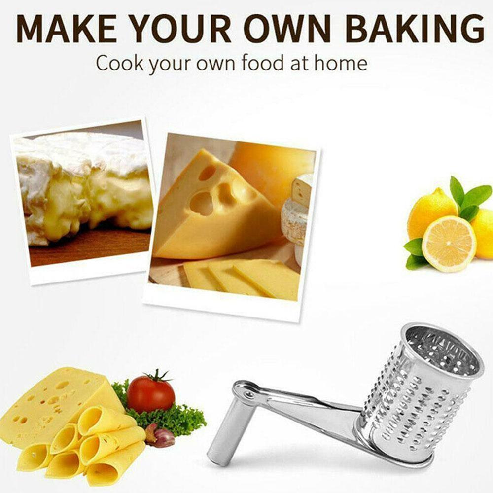 Stainless Steel Cheese Cutter Rotary Cheese Grater Vegetable Cutter Slicer Shredder 3 Interchanging Rotary Cylinders Drums