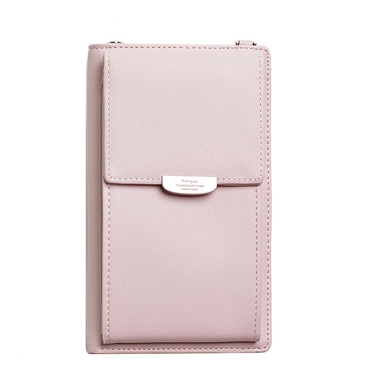 Multifunctionele Messenger Schoudertas Vrouwen Crossbody Mobiele Telefoon Zakken Met Kaarthouder Dames Portemonnee Lederen Mini Handtassen Vrouwelijke: Pink