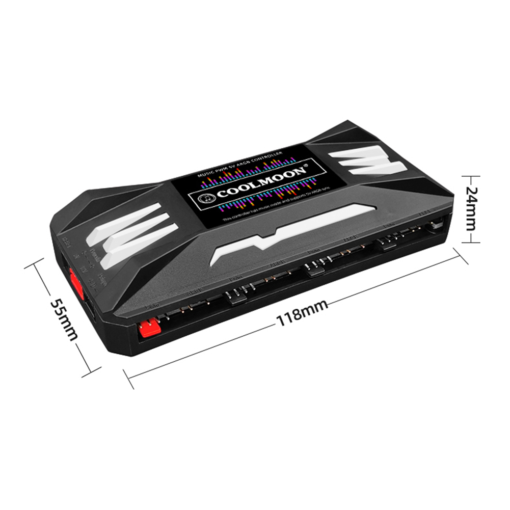 COOLMOON ARGB Remote Control 4Pin PWM 5V 3Pin Synchronization Wireless Controller for PC Case Cooling Fan Light Bar CPU Cooler