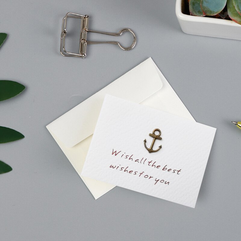 1SET Greeting card with envelope Folding cards MINI DIY Wedding invitation card message: H