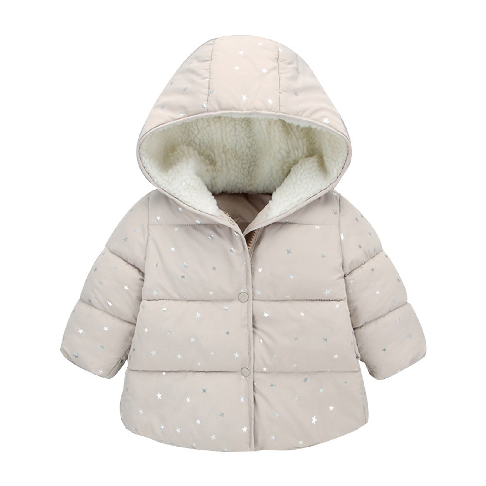 Kinderen Kids Baby Meisje Jongen Winter Kapmantel Jas Warme Bovenkleding Kleding: Beige / 4-5 Years
