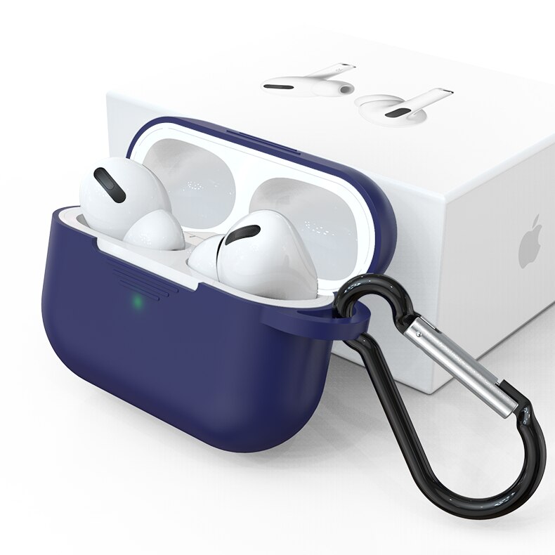 Silica Gel Case For Airports Pro Candy Color Bluetooth Wireless Earphone Cover For Airports Pro Cover Headphone Charging Coque: Blue