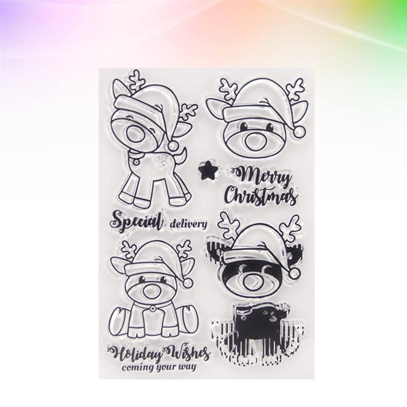 1 st Clear Stempel Xmas Rendier Kerst Scrapbooking Seals Transparante Postzegels voor Fotoalbum DIY Decoratie Kaart Maken