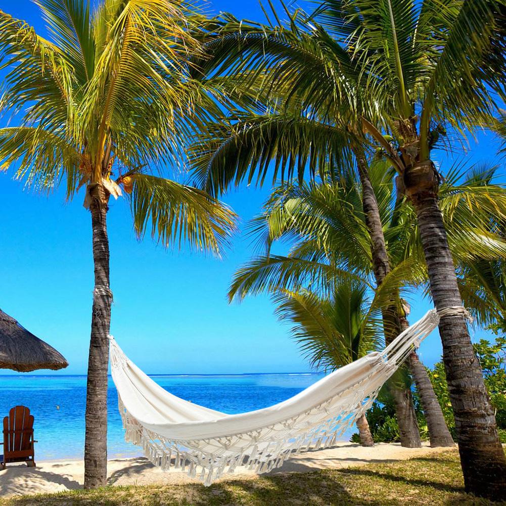 Hammock Boho Large Brazilian Macrame Fringe 2 Person Deluxe Hammock