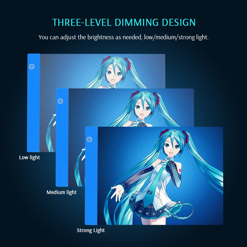CHIPAL Digital A4 Drawing Tablet Graphics Tablets USB Dimming LED Light Box Electronics Art Diamond Painting Writing Copy Board