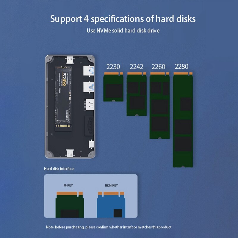 Docking Station di tipo C con scatola per disco rigido Mobile a stato solido Nvme con Hub per Laptop HDMI adatto per telefoni cellulari per Computer