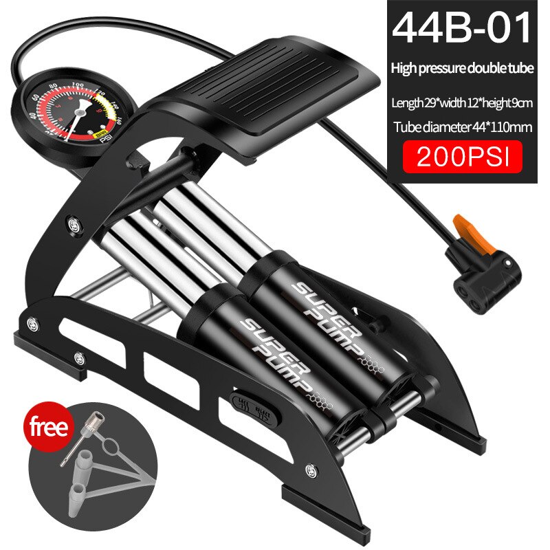 Xunting Foot Air Pump with 180PSI Pressure Gauge Fits Presta Schrader for Ball Scooter Car Toys Bicycle Pump Bike Accessories: 4