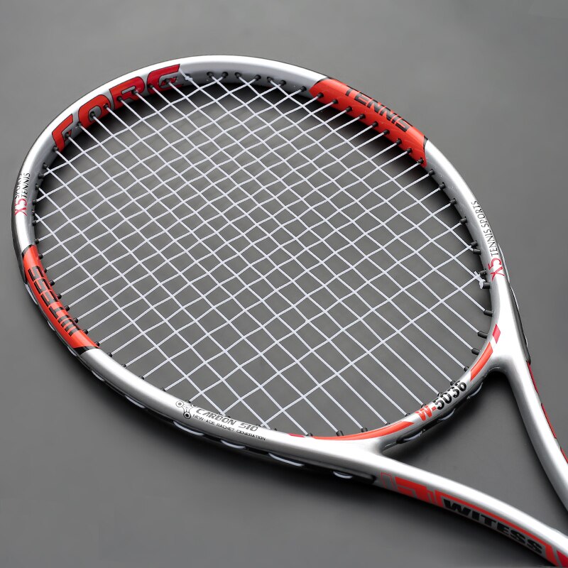 Komposit kolfiber tennisracketar för vuxna män kvinnor träningsracket med väska padel raqueta tenis raketi: Silver-