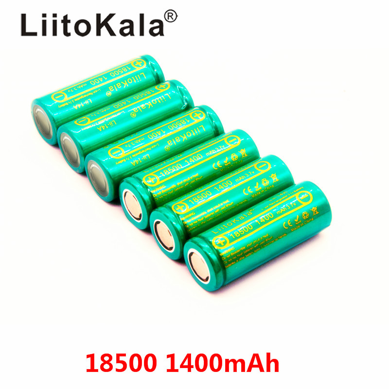 LiitoKala Lii-14A 18500 1400 rechargeable Battery 18500 battery 3.7V For lashlight Safe Li-Ion