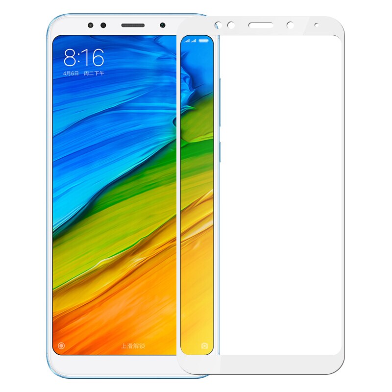 Voor Xiaomi Redmi 5 Plus Glas Screen Protector Volledige Cover Lijm Armor Gehard Glas Voor Xiomi Redmi 5 Redmi5 Beschermende film: White / For Redmi 5 Plus