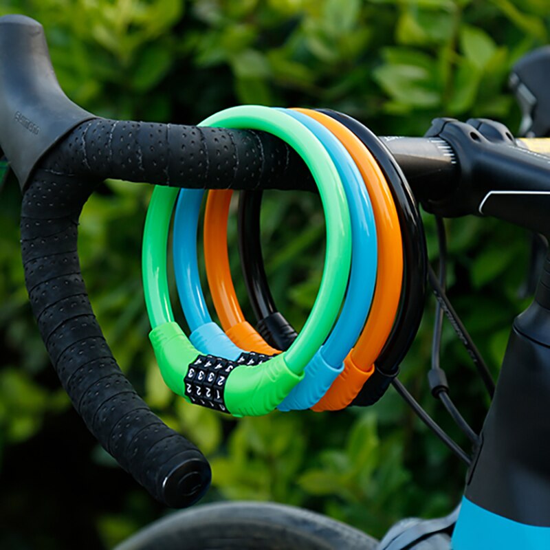 Mountain Bike Lock Anti-Theft Portable Password Lock Fixed Bicycle Ring Lock Outdoor Sports Bicycle Safety