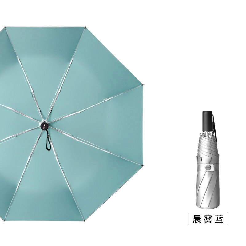 Parasol Fully-Automatic Umbrella Women 3 Folding Uv Large Outdoor Umbrella Rain Silver Garden Regenschirm Rain Gear EB50YS