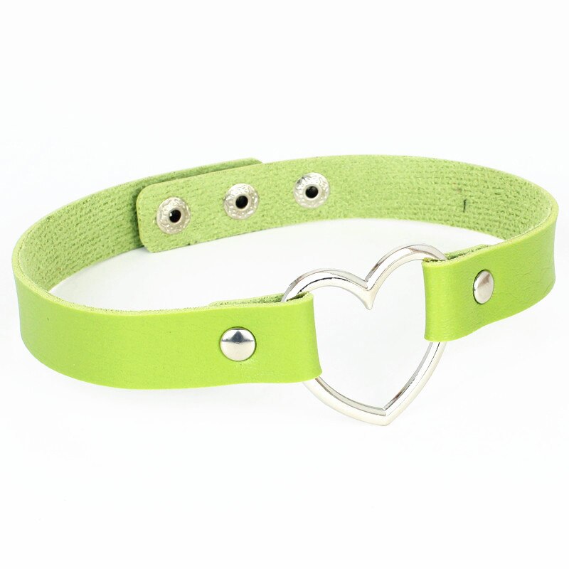 Collar de cuero con remaches Punk gótico para hombre y mujer, Gargantilla en forma de corazón, accesorios de joyería: 23