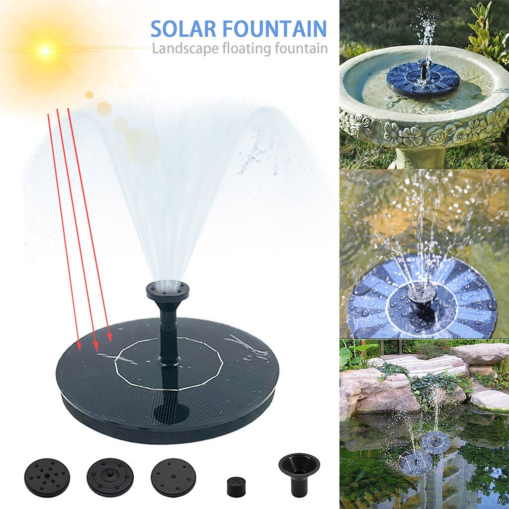 Round Solar Fountain Floating Water Fountain Fontaine For Garden Decoration Solar Fontein Pool Pond Waterfall