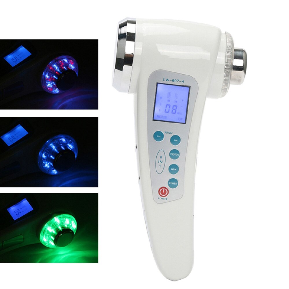 4 in 1 Ultraschall Gesicht Massagegerät 7 Farben LED Licht Gesichts Photon Ultraschall Therapie Hautpflege Körper Schlank Anti Zellulitis schönheit