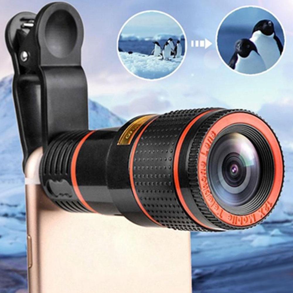 HD 8X Clip on Optical Zoom Telescope Camera Lens for Universal Mobile Cell Phone