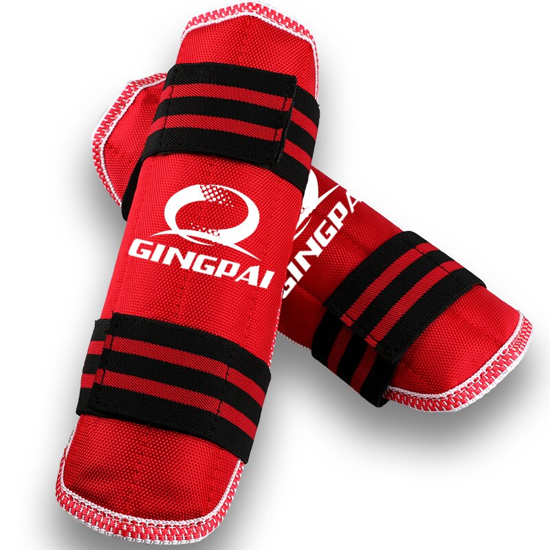 Brand Shin Guards kick boxing protector Sanda taekwondo boxing Leggings Ankle protection for MMA Muay thai shin pads: Red / M