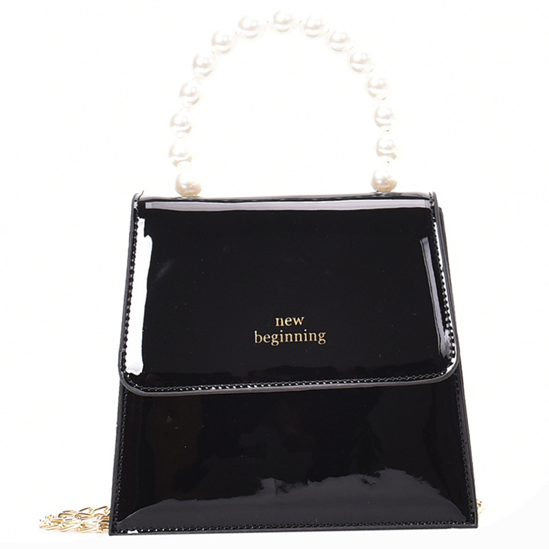 ¡Novedad de ! Bolsos de charol brillantes de estilo coreano de para mujer, bolso con perlas