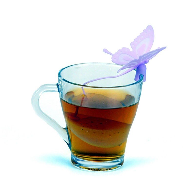 Tea Infuser Filter Strainer Butterfly Shaped Strainer Silicone Tea Bag Holder Reuseable Food Safe Filter Kitchen Accessories