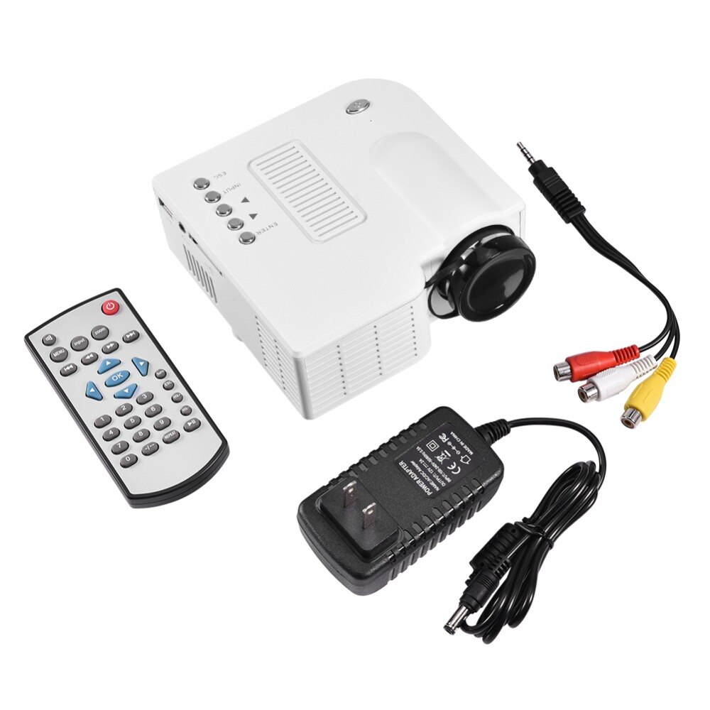 Mini Projector Private Home Theater LED HD HDMI Projector Multiple Interface Media Player 1920 x 1080P AV USB VG 24W