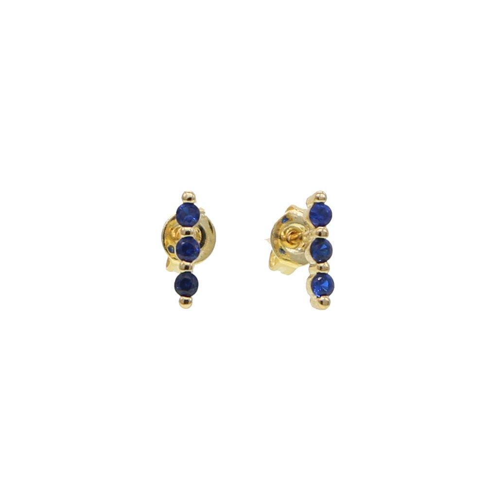 Oro riempito Colorate Birthstone rosso verde blu bianco cz bella di Modo di fascino Europeo Delle Donne sbarra orecchini della vite prigioniera dei monili arcobaleno: blu