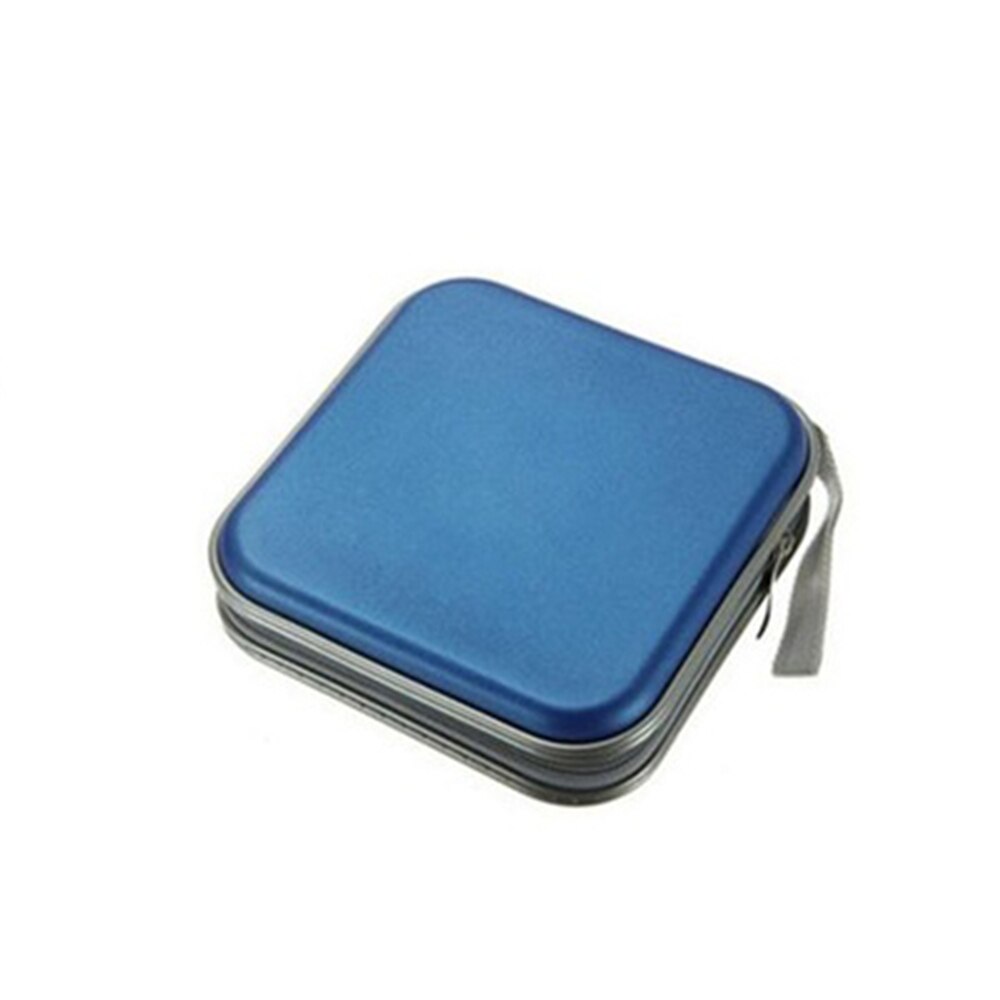 40Pcs Capaciteit Disc Cd Dvd Wallet Organizer Case Cd Dvd Bag Holder Album Box Case Carry Bag met Rits: blue