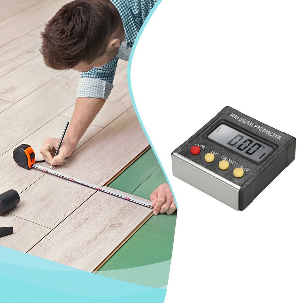 Mini Electronic Digital Display Inclinometer Grade Level Meter Protractor Magnetic Angle Ruler Inclination Box