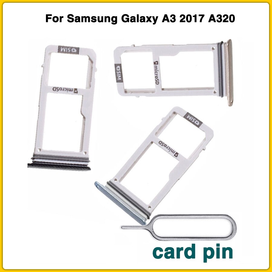 A320 simkortsfack för samsung galaxy  a3 a320 simkortläsare simfackhållare simkortplats reservdelar enkel/dubbel