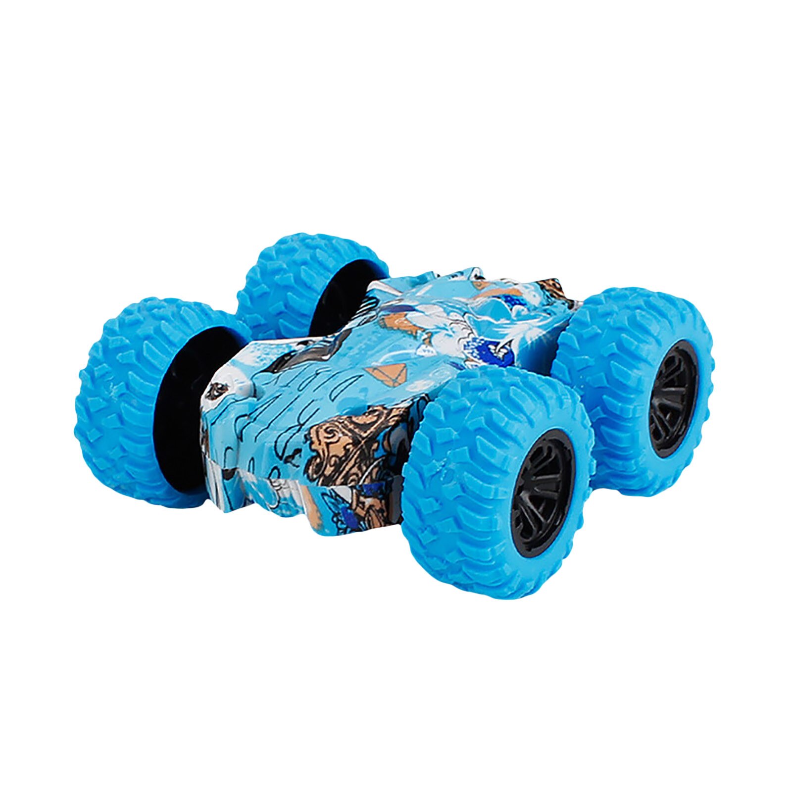 Inertie-Double Side Stunt Graffiti Auto Off Road Model Auto Voertuig Kinderen Speelgoed 5Pcs Voertuigen Dumper Truck Kids auto Speelgoed Voor Kinderen: Blauw