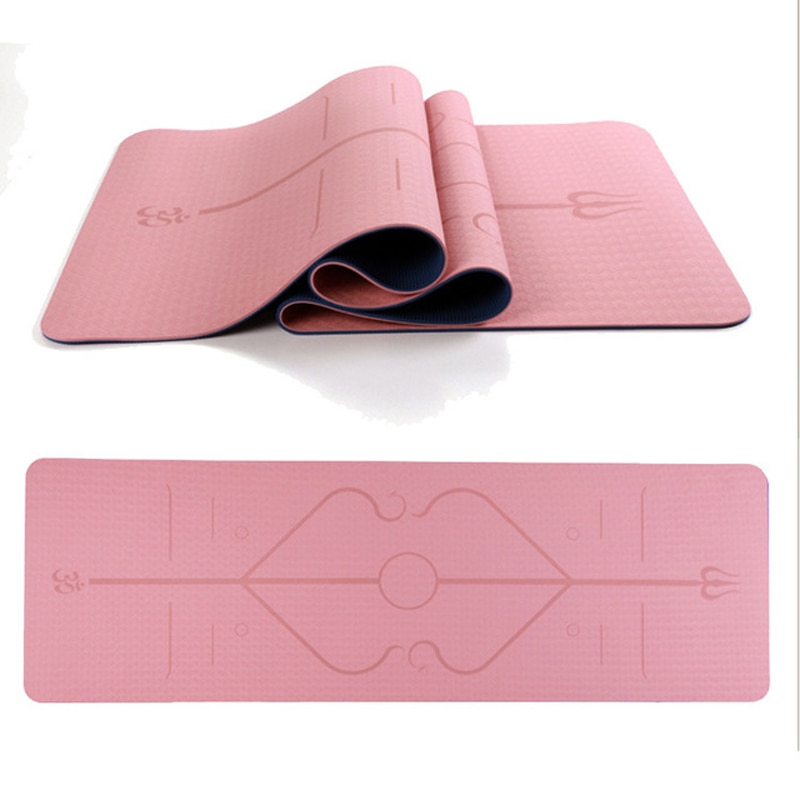 TPE Yoga Mat with Position Line Double-sided non-slip Carpet Mat For Beginner Environmental Fitness Gymnastics Mats 1830*610*6m