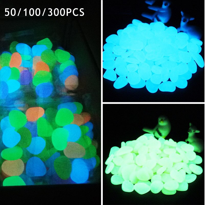Pierres scintillantes dans la nuit, 50/100/300 pièces, rochers de jardin pour allées, décor d&#39;aquarium, plantes de jardin