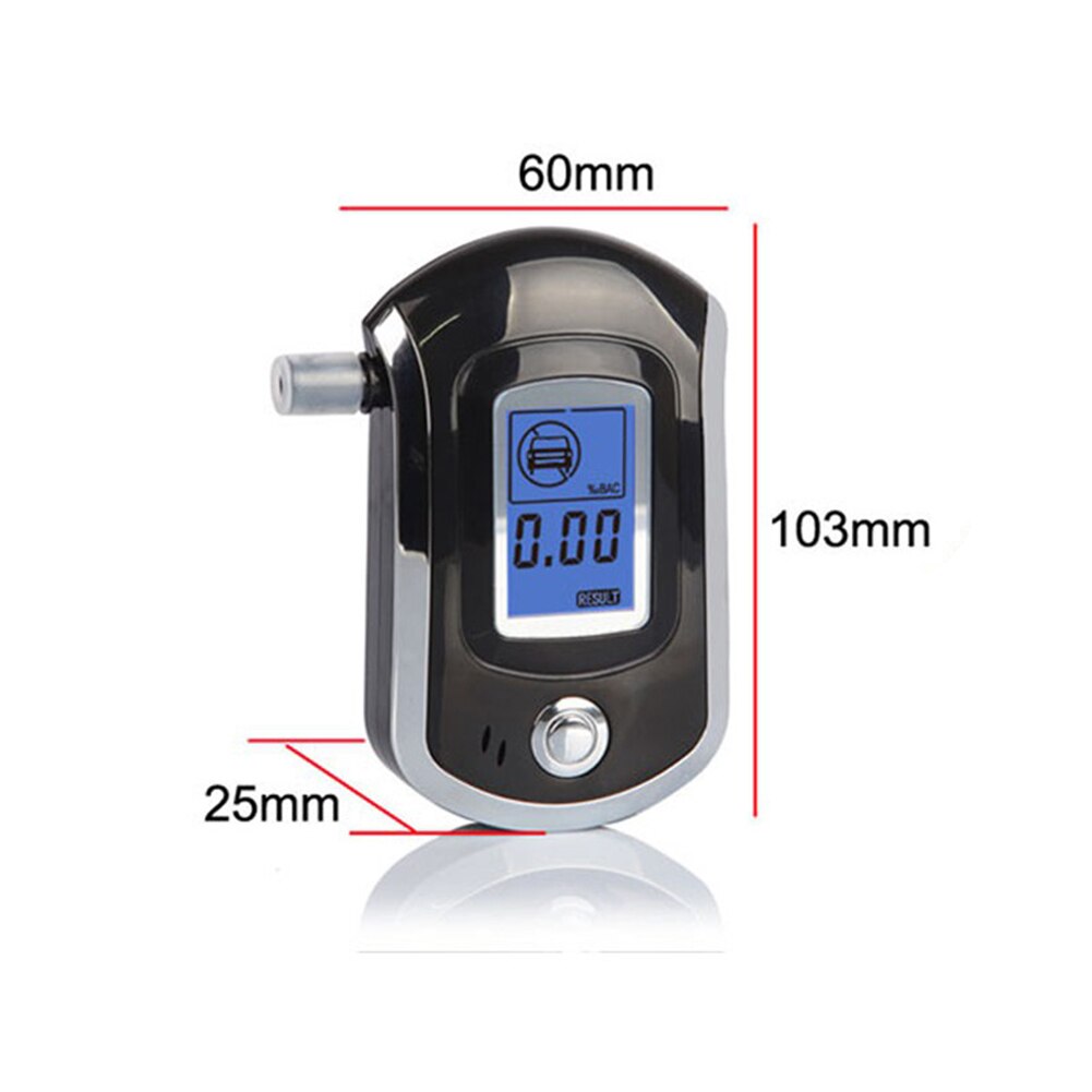 Portable Handheld Digital Breath Alcohol Tester Practical Breathalyzer Breath Drunk Driving Analyzer with 20 Mouthpieces