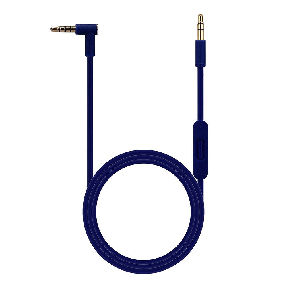 Vervangende Kabel Voor Beats By Dre Koptelefoon Solo/Studio/Pro 3.5Mm Naar 3.5Mm Male Audio Kabel koord Draad Met In-Line Microfoon: Blue