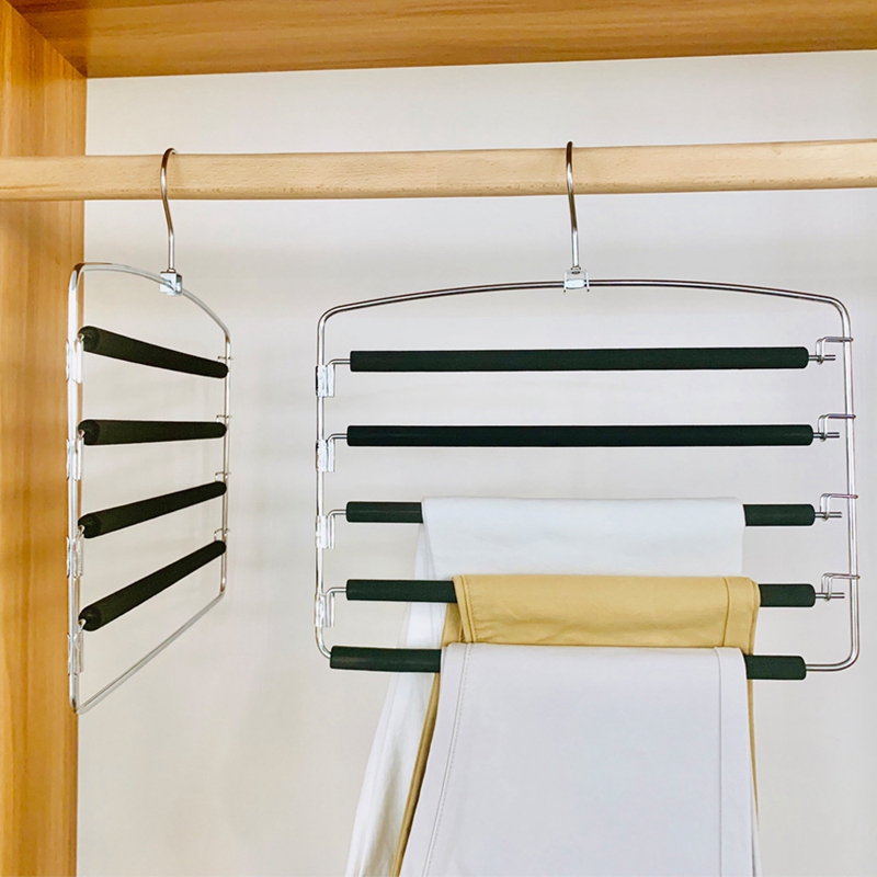 Broek Hangers 4 Pack, Multi Hangers voor Broek en Jean 3 Tier Antislip