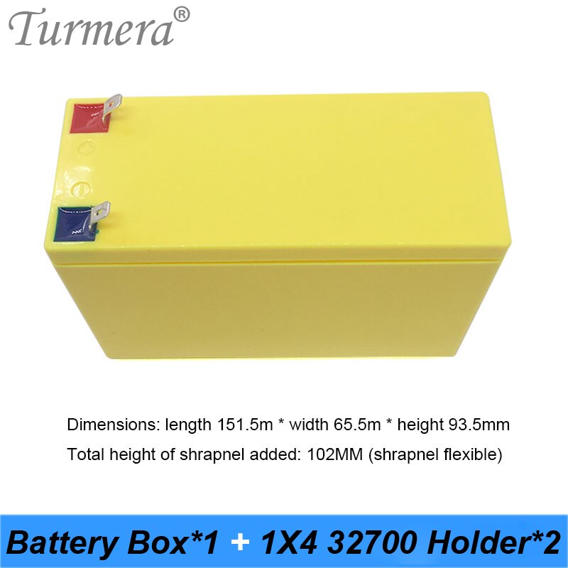 Turmera 32650 32700 Lifepo4 Battery Storage Box with 1x4 Bracket for 12V Uninterrupted Power Supply and E-bike Battery Use