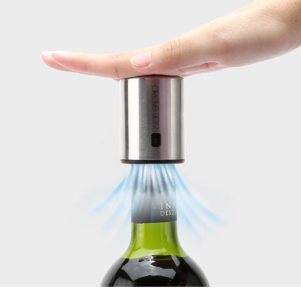 Youpin automatische wijnflesopener, elektrische kurkentrekker, snelle decanteerkaraf, rond, roestvrij staal, mini rode wijn, slimme wijnset