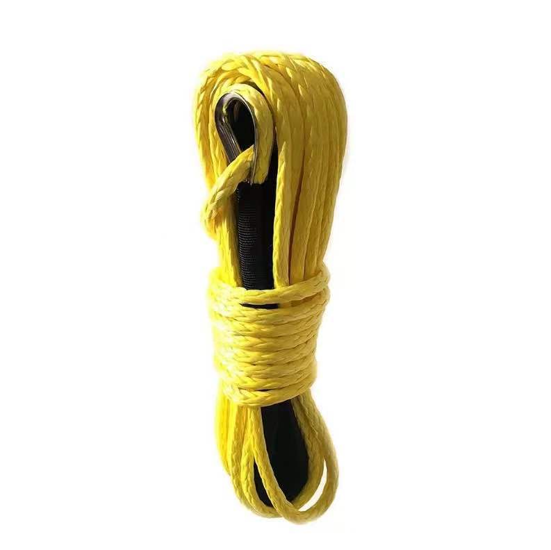 Corde de treuil synthétique pour voiture de récupération tout-terrain, ULde treuil, Rock Guard, RL UTV, chasse-neige, accessoires de remorquage, 4x4, 50 pieds, 1/4 pouces, 15m x 6mm: Black