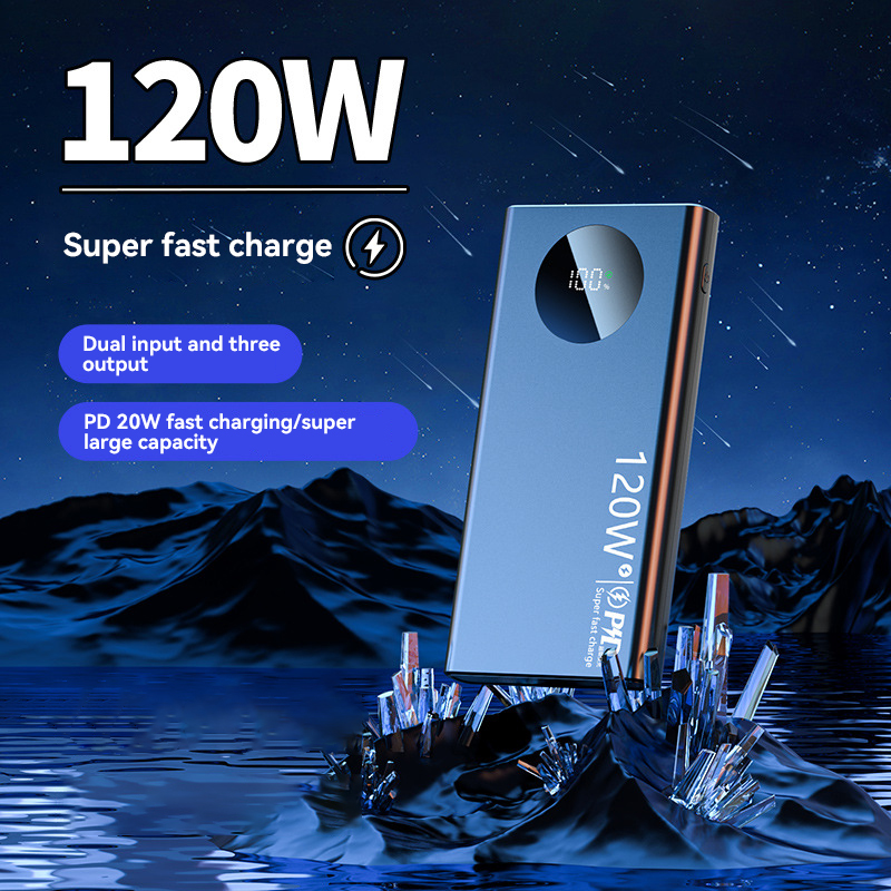 120W 50000mAh batterie externe haute capacité charge Super rapide Powerbank capacité Portable chargeur de batterie externe pour tous les téléphones