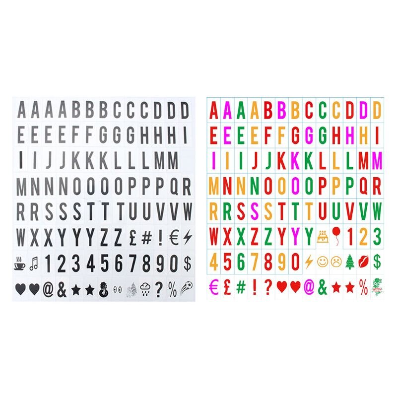 65.4x35mm cinématique Lightbox remplacement lettres et chiffres signes pour A4 éclairer boîte aux lettres signe Message Board noir 104