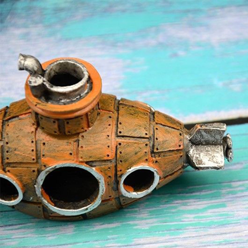Aquarium Sunken Ship Decorations Resin Submarines 5in Small Fish Tank Ornaments