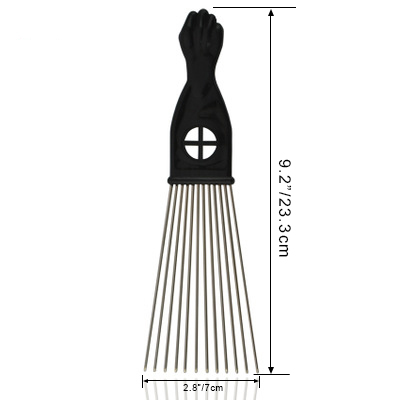 Leeven 5 Size Afro Comb Metal African American Pick Comb Hairdressing Styling Tool for Hair Styling style comb: Gray