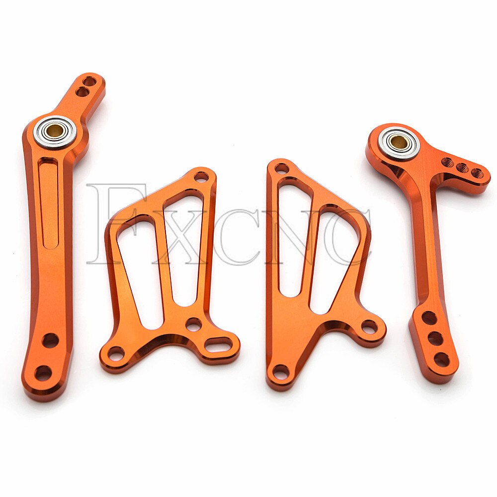 CNC Adjustable Aluminum Motorcycle Rearset Foot Peg Brake Gear Shift Shifter Lever + Wing For Yamaha YZF R125: Orange