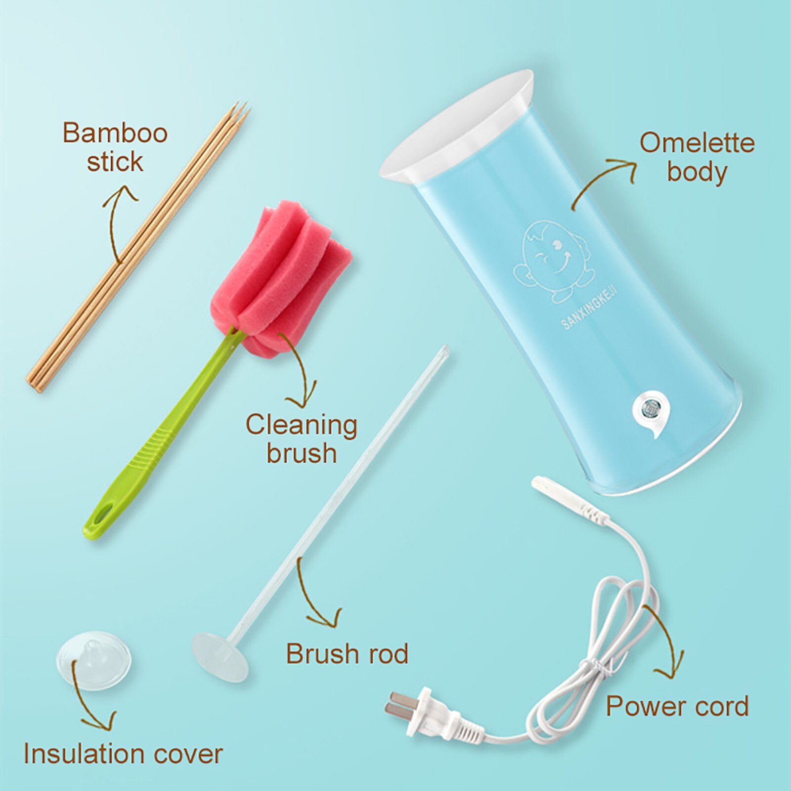 Automatic Electric Egg Master Cooker Single Tube Breakfast Scrambled Egg Sausage Boiler Egg Sandwich Roll Omelette Cooker#g30