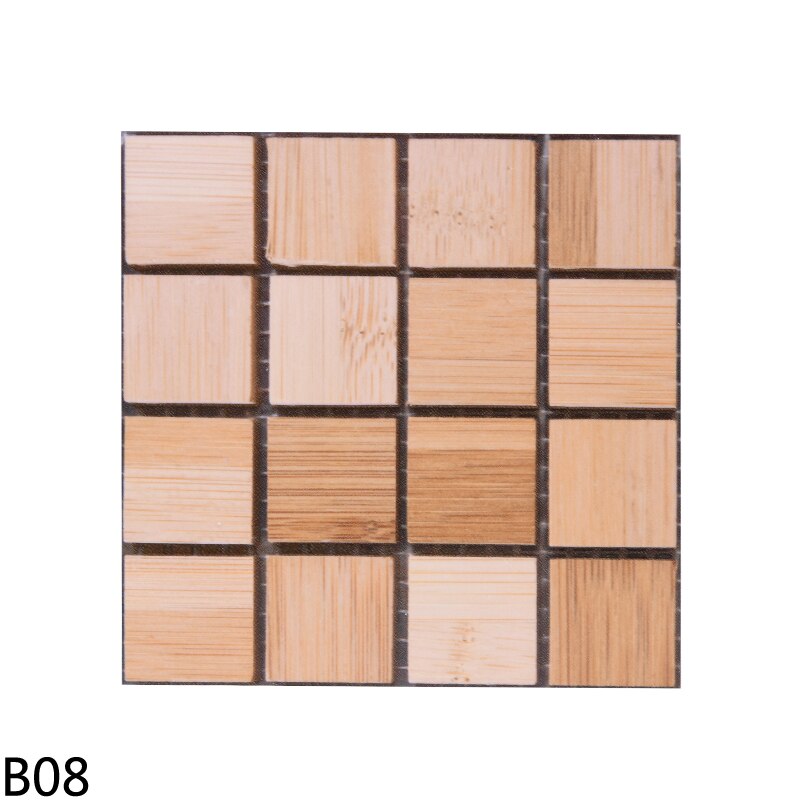 10PCS 10*10cm Waterproof Mosaic Wall Sticker PVC Colorful Wall Tile For DIY Kitchen Bathroom Home Decoration Backsplash Stickers: B08-10PCS