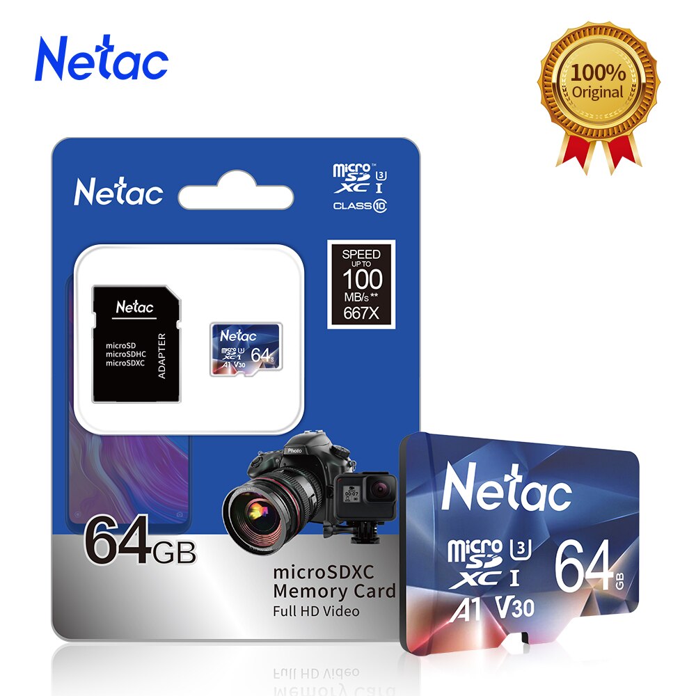 Netac Micro SD Card Memory Card Class10 TF Card 128GB 32GB 64GB 256GB 16GB 512GB Max 100Mb/s SD/TF Flash Card for phone and PC