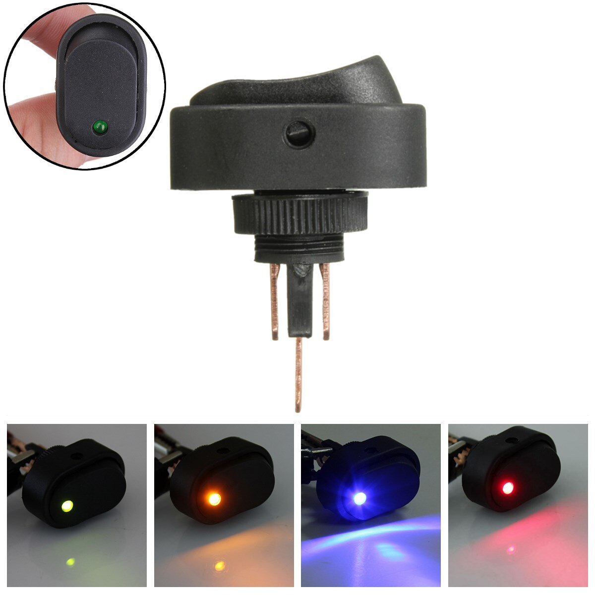 12V 30A LED Light Modified Illuminated SPST ON/OFF Rocker Toggle Switch Truck