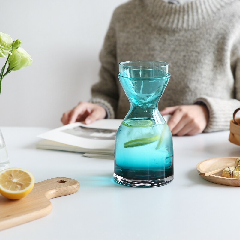 Glas vandflaske sæt med kop varmebestandig juice drik blomst te kander hjemmekontor kaffe bar drikkevarer