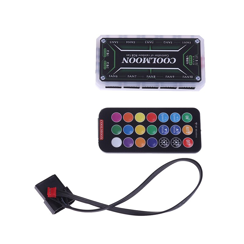12cm LED Lamp ABS Remote Control Computer Case Fan Home Low Noise Controller PC Cooling Chassis Universal RGB Adjust Accessories